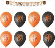 Ons Oranje | EK | Versiering set| Voetbal | Holland | Nederland | Ballonnen | Slingers | Oranje | Leeuw | KNVB | Decoratie