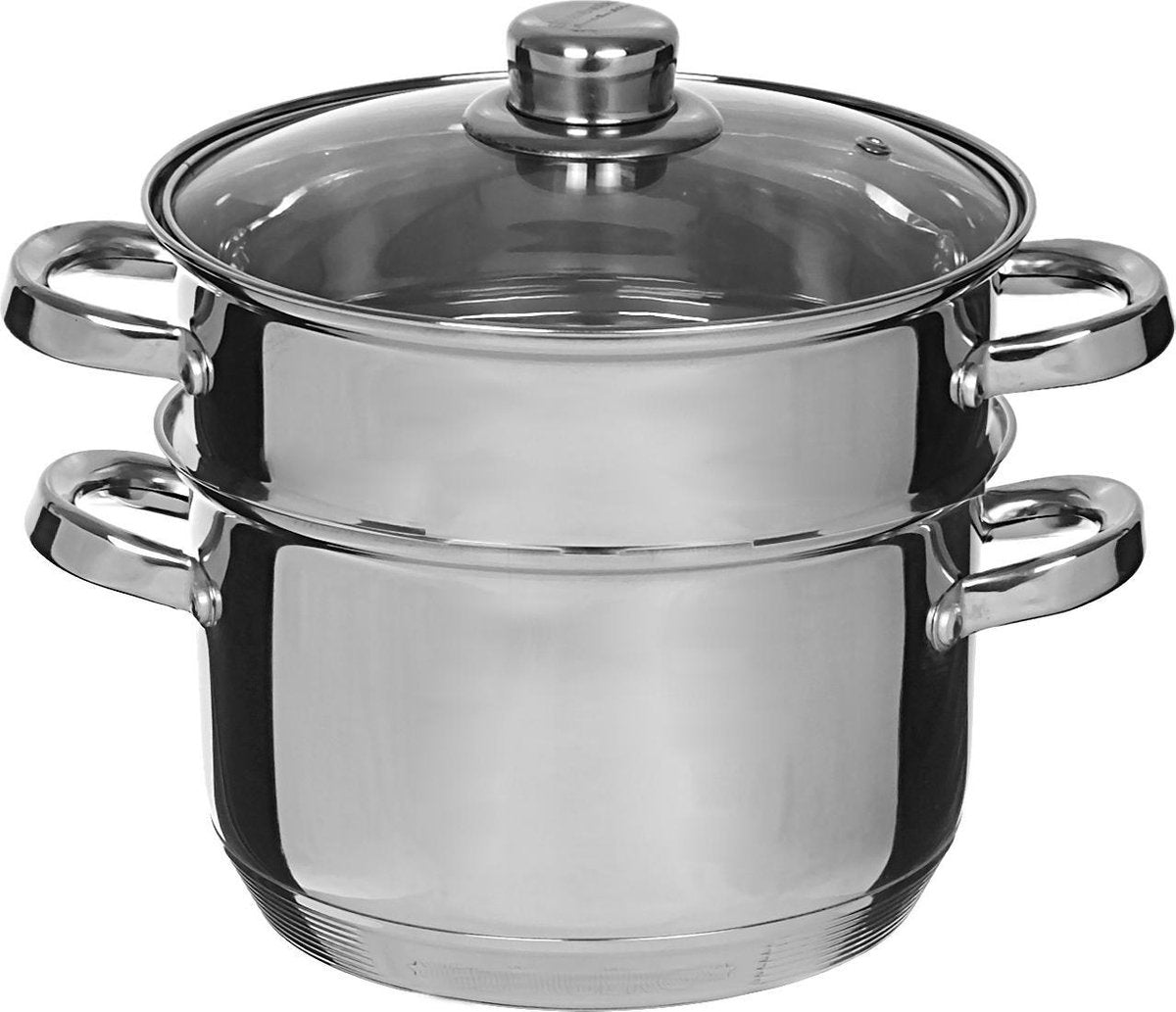 Edënbërg Classic Line - Stoompannenset - Ø 20 cm - 3-delig - Voorzien Van 9-Laags Bodem!