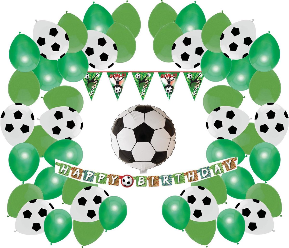 e-Carnavalskleding.nl Feestpakket Voetbal versiering | Voetbal pakket Large | Voetbal Kinderfeest pakket L