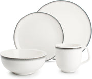 Salt&Pepper Alba Servies Set - 16-Delige - Porselein - Wit/zwart