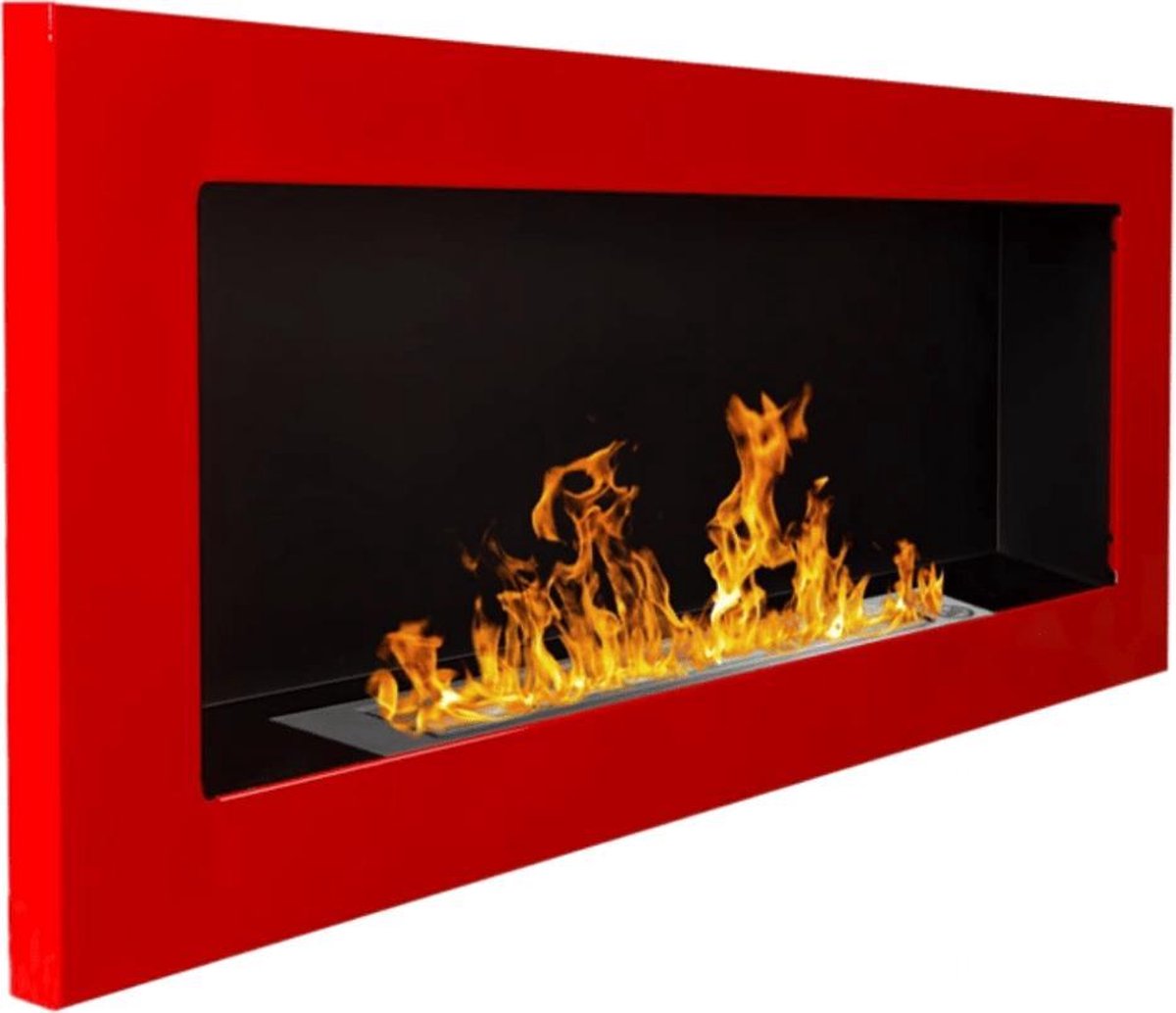 Alla Openhaard Rood Glans 90 x 40 CM Bioethanolhaarden.com