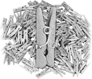 relaxdays 144x mini knijpers - houten knijpers - knijpertjes - wasknijpers - zilver