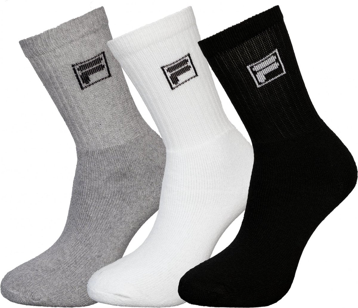 Fila - 6-pack Sokken - Wit/Grijs/Zwart - Maat 35-38