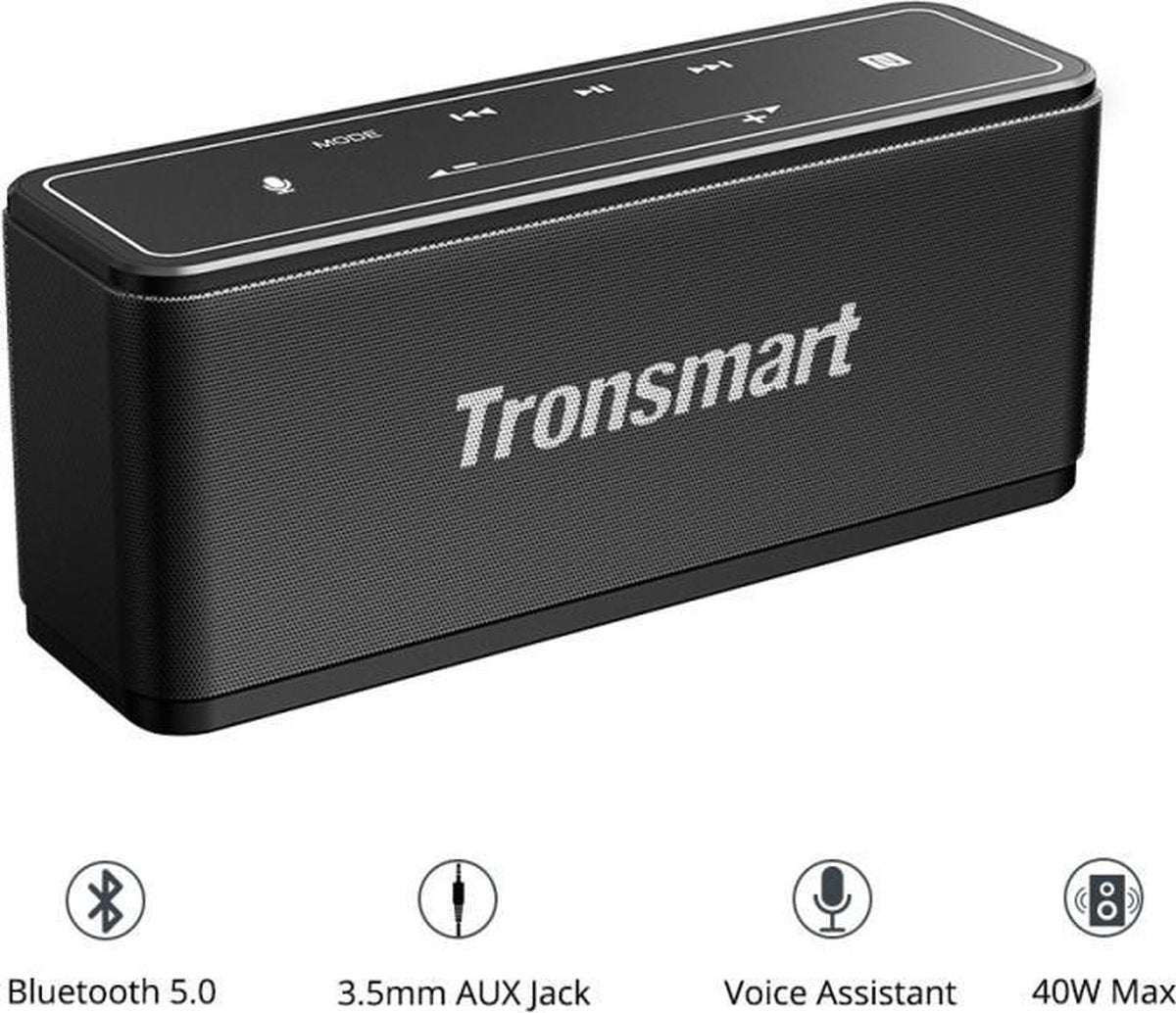 Tronsmart Element Mega SoundPulse™ - Bluetooth 5.0 - Speaker met krachtige 40W Output - 3D Digital Geluid - TWS - Intuitive Touch Control - Zwart