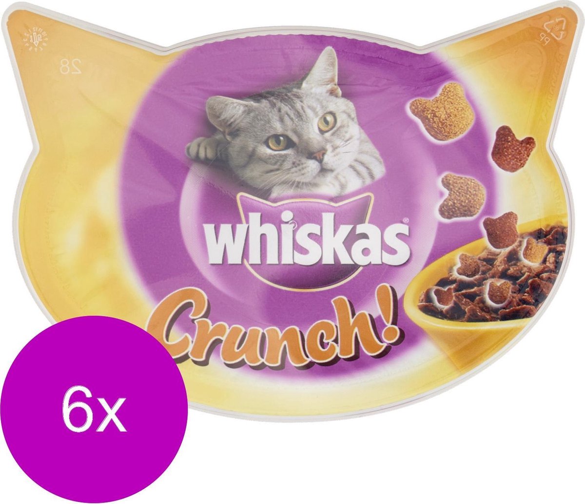 Whiskas Crunch - Kattensnack - 6 x Kip Kalkoen Eend 100 g