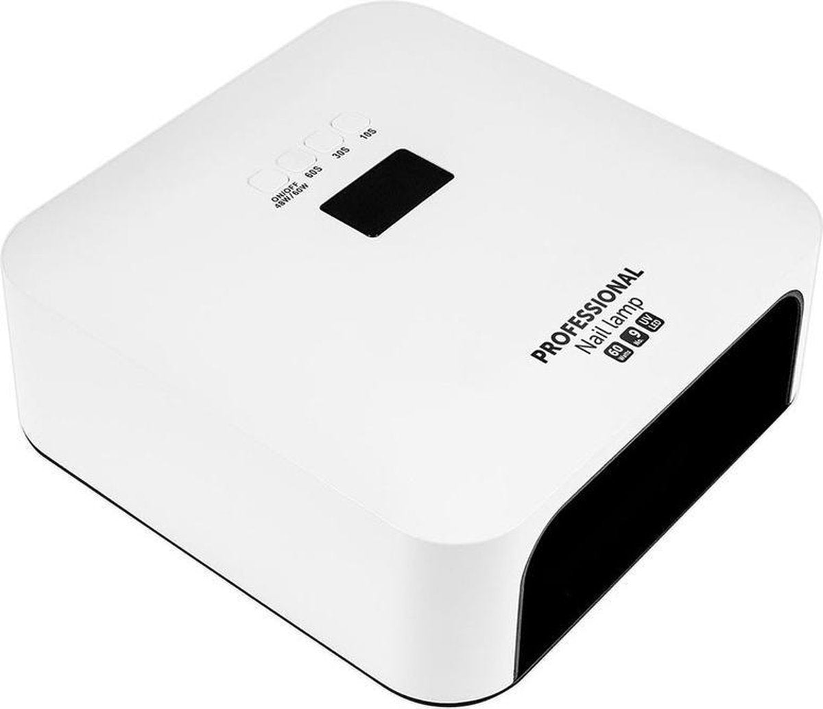 Professionele 60 watt LED nageldroger WIT voor gellak nagels - low heat mode - hand detectie - 33 led's - LCD scherm - timer - manicure
