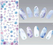 Nail art nagel Stickers roos blauw roosjes