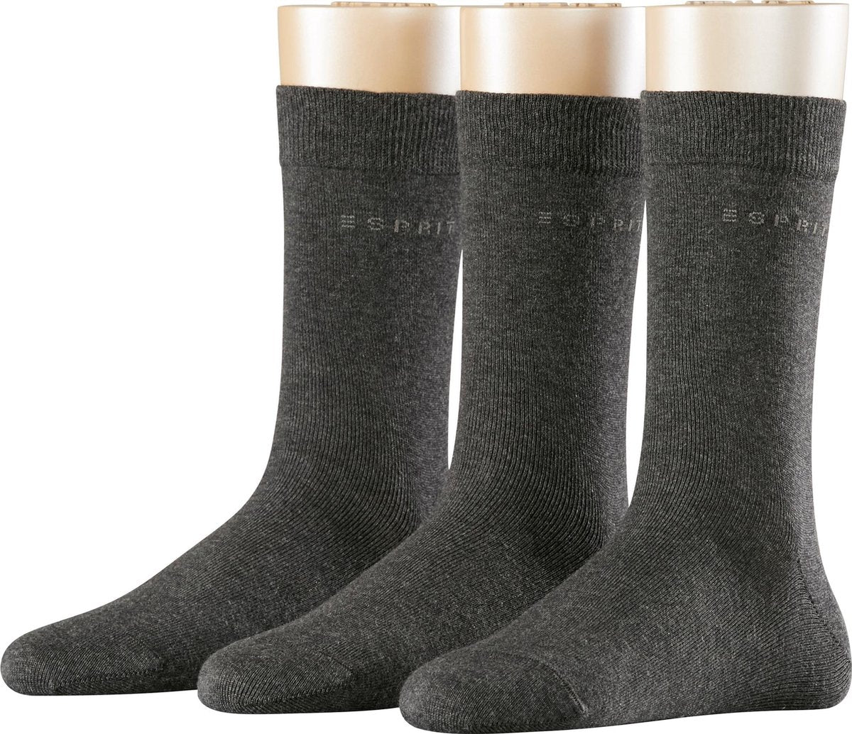 Esprit Uni Dames Sokken - 3 pack - Anthraciet Melange - Maat 36-41