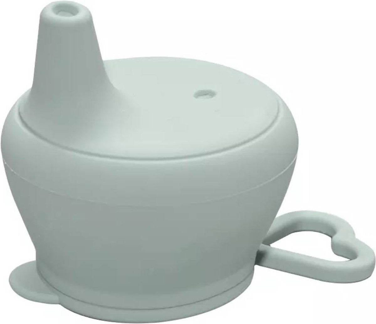 SIIDDS Siliconen sippy cup deksel - anti lek - oud groen - sippy cup - geschikt voor (bijna) iedere beker/glas - tuitbeker - baby - dreumes - peuter - BPA-vrij - vaatwasserbestendig