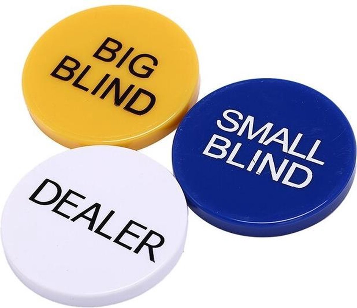3 stks 5cm Kleine Big Blind Dealer Set voor Party Casino Poker