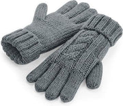 Gebreide melange handschoenen in het grijs voor volwassenen L/XL