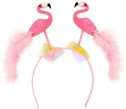 Diadeem flamingo's haarband - licht roze veertjes tiki hawaii party
