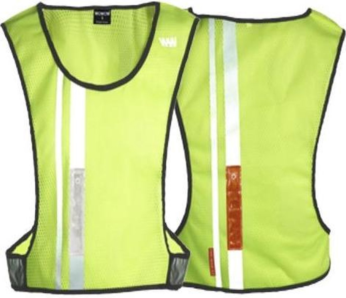 Wowow Jacket 3.2 Dark - Loophesje Fluorgeel met Led voor/achter - Maat Xs / S