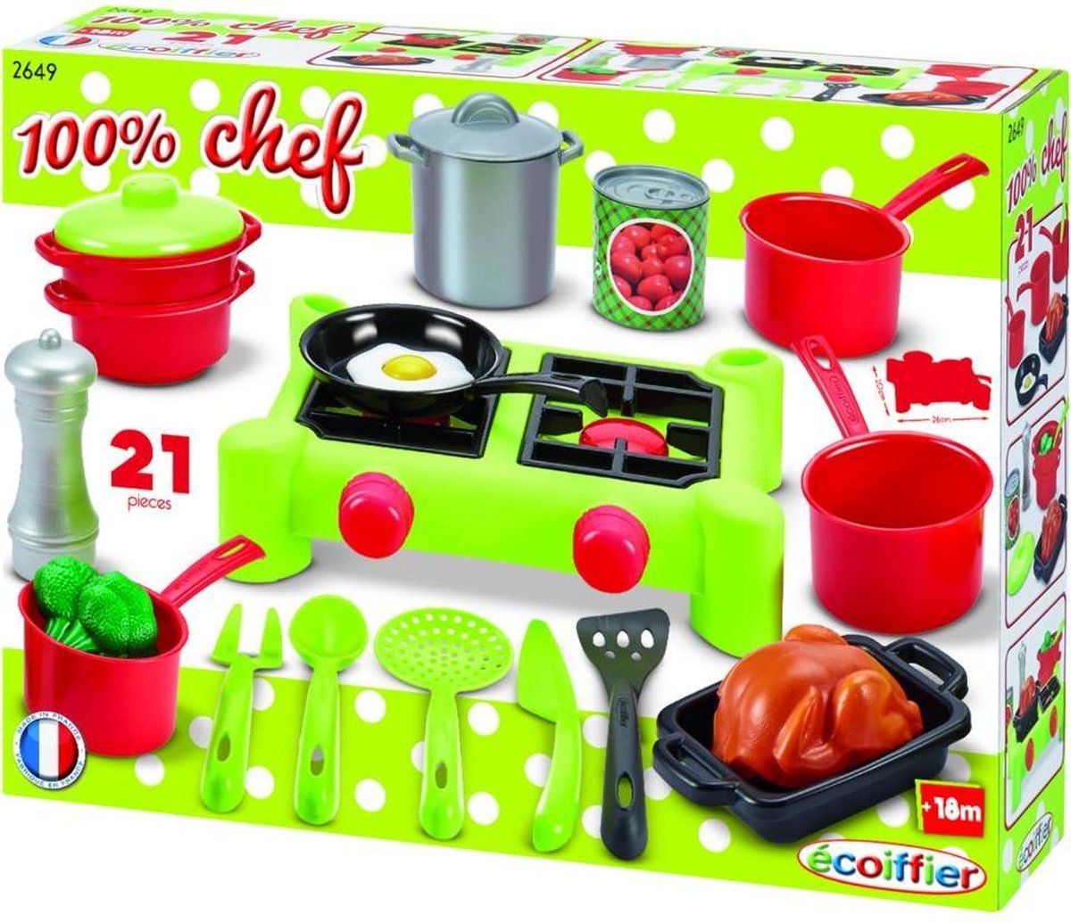Ecoiffier 100% CHEF speelgoed kookset