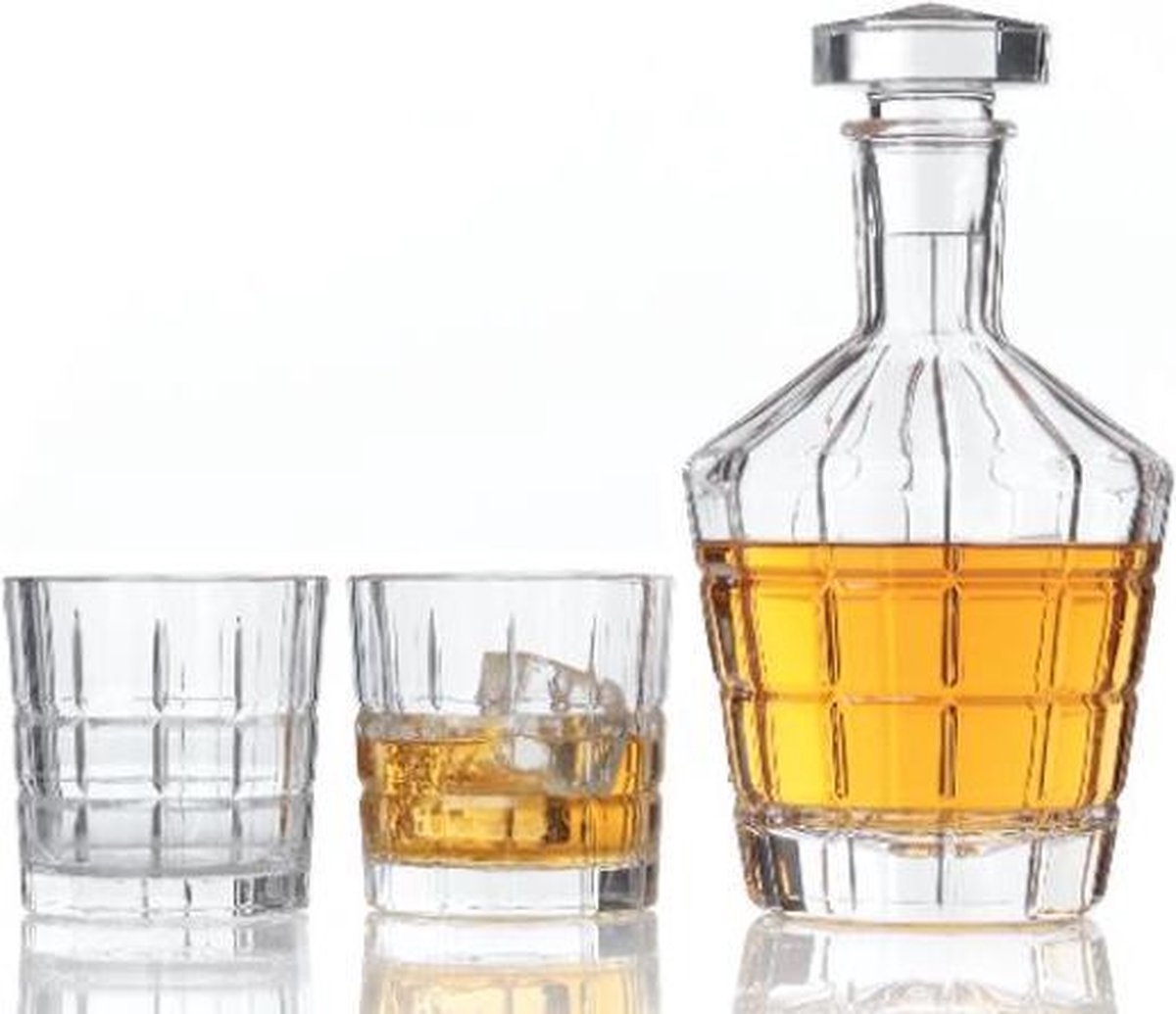 Leonardo Spiritii whiskeykaraf met 2 glazen