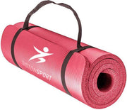 Siston Sport Fitnessmat –  183 cm x 61 cm x 1.5 cm – Roze – Inclusief draagtas en extra draagriem – Hoogwaardige NBR trainingsmat - ANTI Slip mat - 100% Huidvriendelijk & Duurzaam