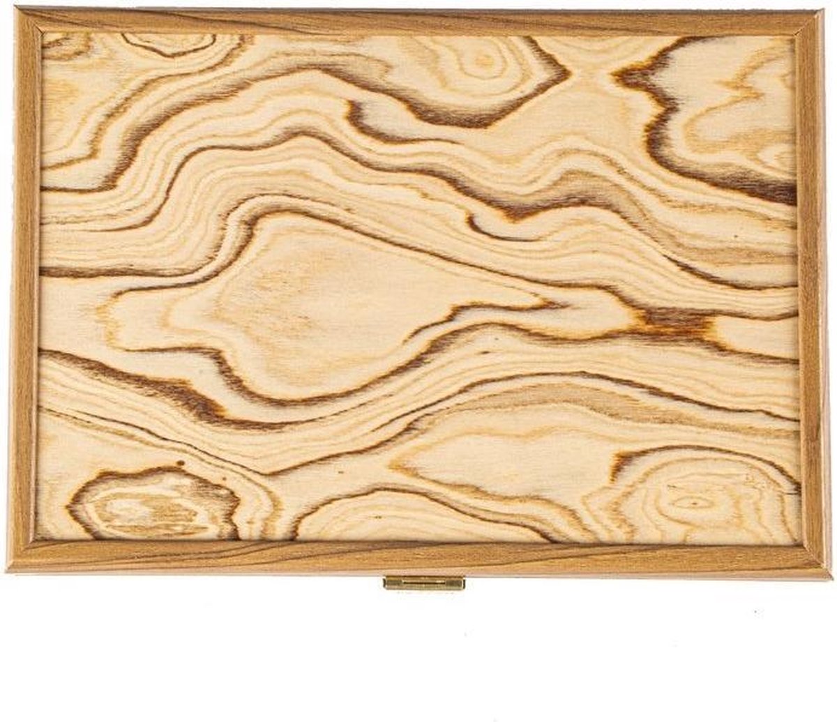 Walnoot houten kist met naturel houten Italian Olive deksel