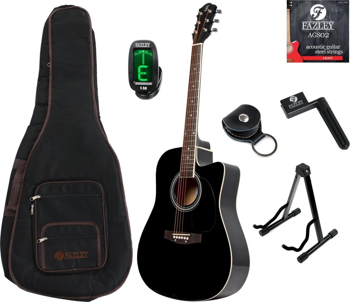 Fazley W50CB starter set western gitaar zwart