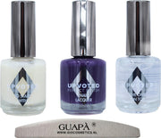 GUAPÀ® Nagellak set + nagelvijl | Zomer Nagels | Paarse nagellak 15 ml | Base Coat | Top Coat