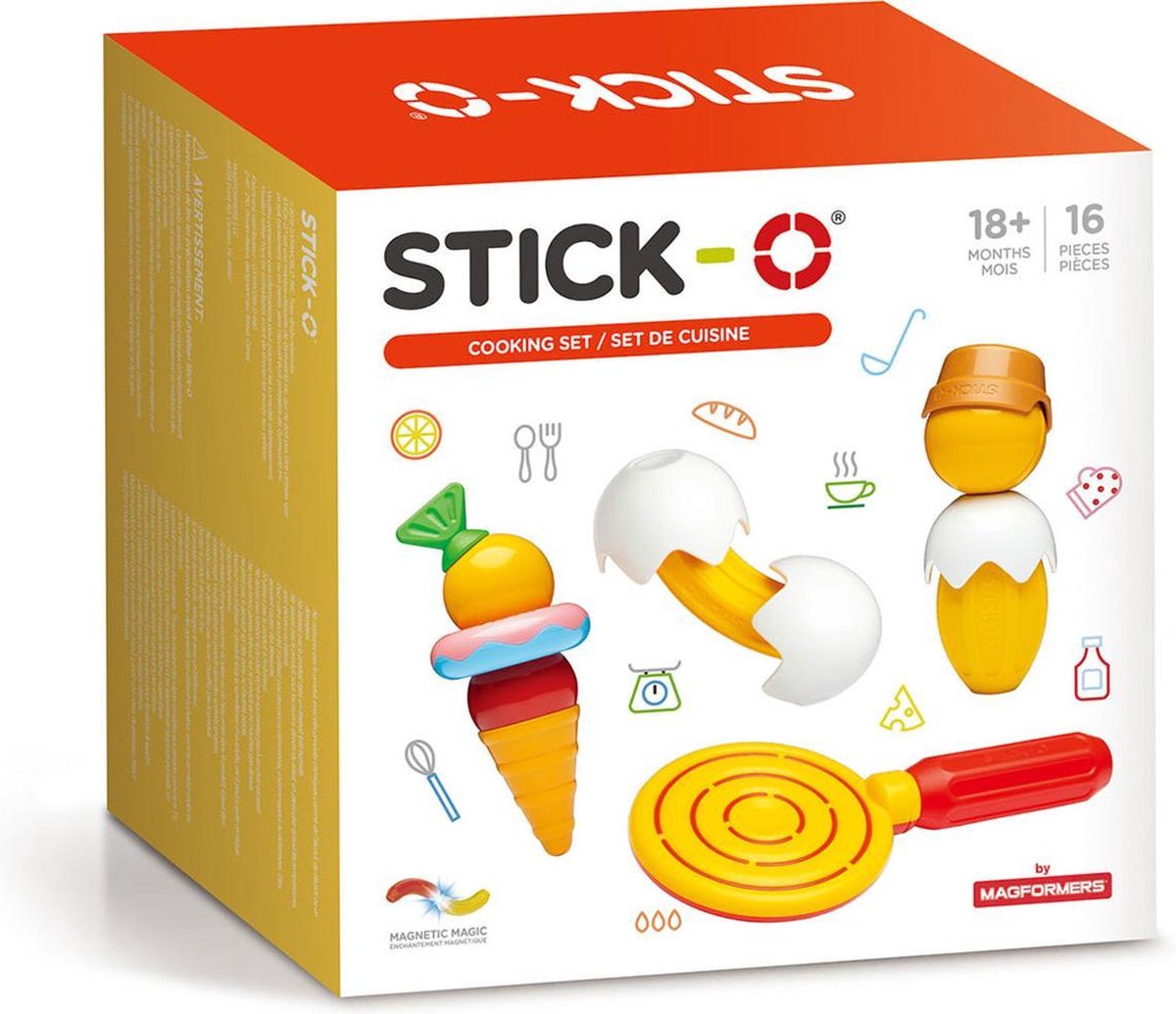 Stick-O Kookset - 16 onderdelen - magnetisch speelgoed - speelgoed 1 jaar - peuter speelgoed jongens en meisjes - baby speelgoed - speelgoed jongens 2 jaar