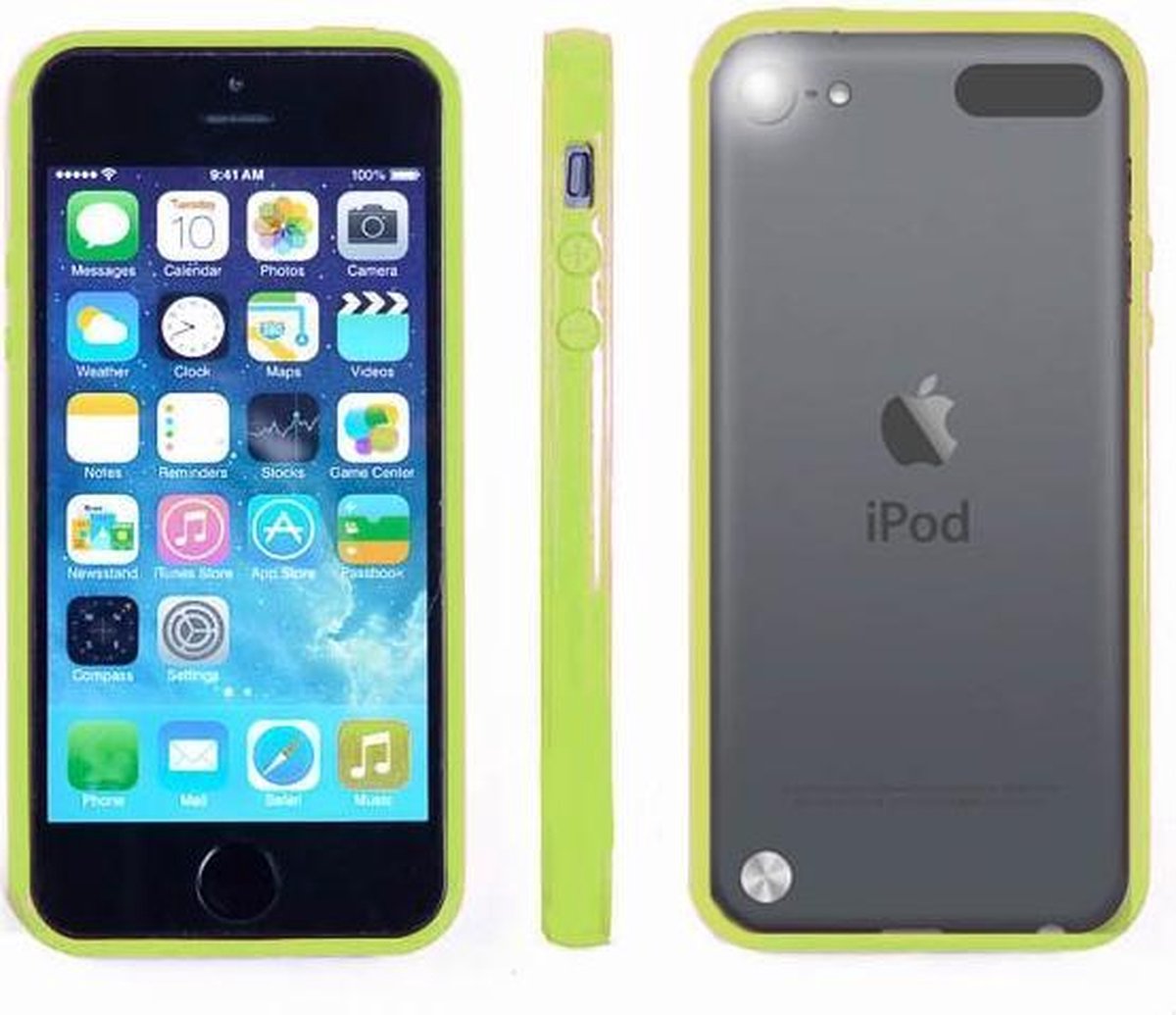 Apple iPod Touch 6 Hoesje Bumper case met achterkant Groen