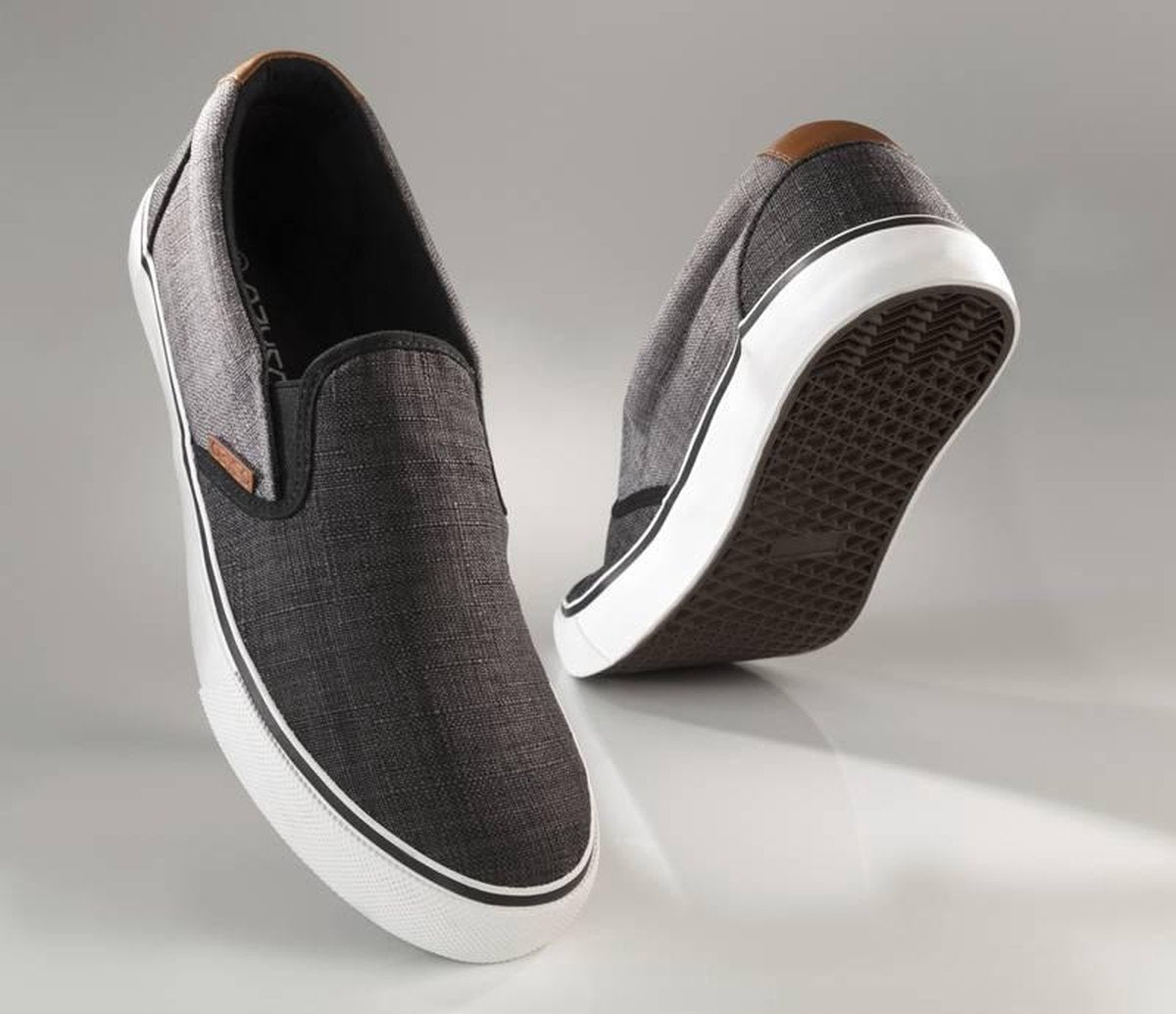 Canvas herenschoenen zwart/grijs maat 44