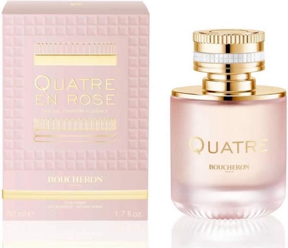 MULTI BUNDEL 4 stuks Boucheron Quatre En Rose Eau De Perfume Florale Spray 50ml