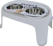 Voederstandaard kunststof incl 2 rvs bakken 850ml 20 cm