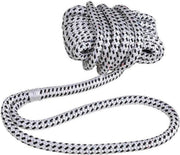 Dubbel gevlochten landvast 12 mm met oog 40 cm zwart/wit