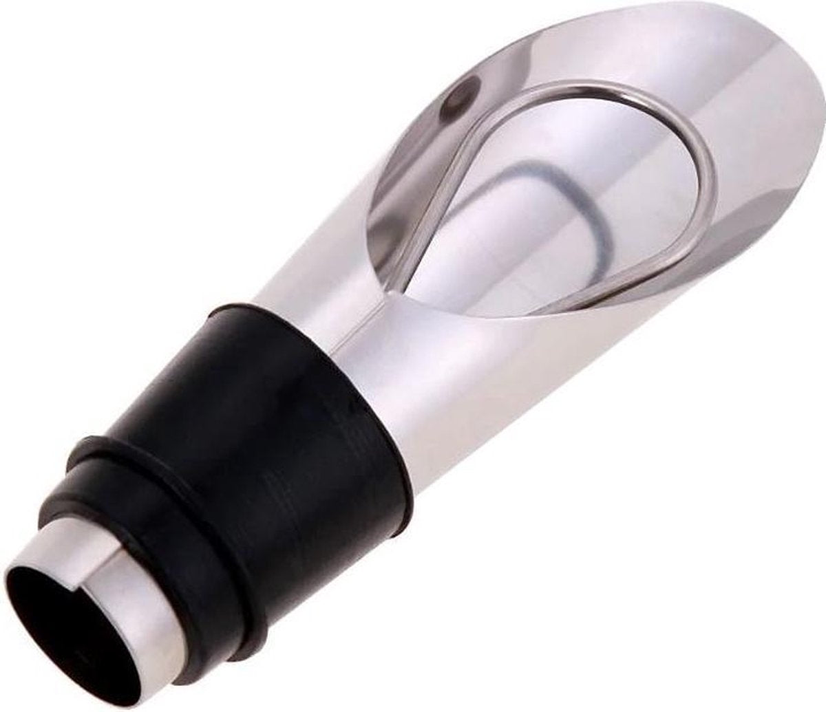 Aretica Wijnschenker en stopper - RVS - Wijnfles stopper - Wijn accessoires - Wijn stop - Schenktuit - Wijnfles stop