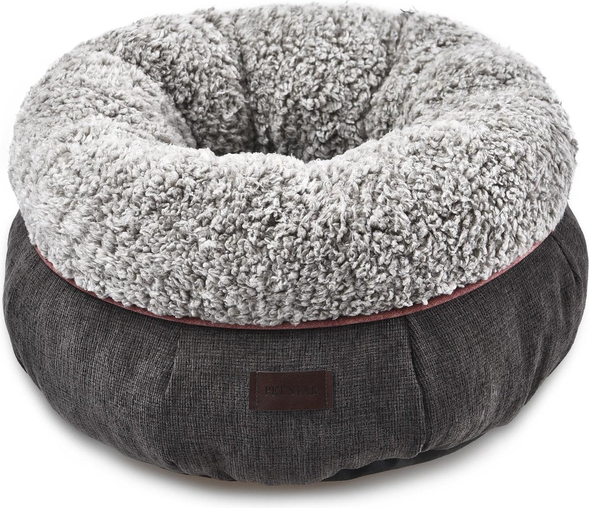 Topmast Dierenmand Dierenkussen - Zacht Fabric Grijs - 40 x 40 x 23 cm