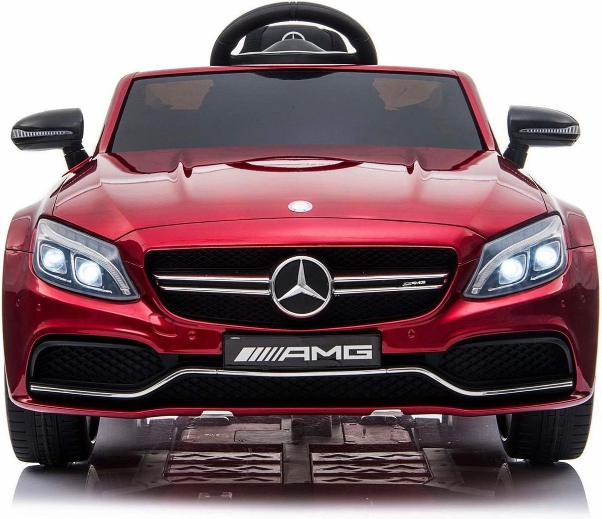 Elektrische Kinderauto Mercedes-Benz C63 AMG Rood 12V Met Afstandsbediening FULL OPTION