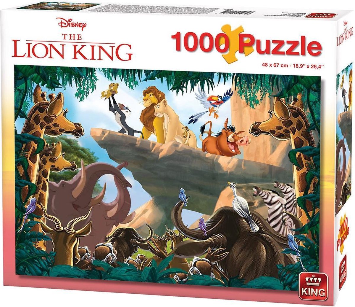Disney 1000 Stukjes Puzzel - Lion King Rock - King - Legpuzzel 68 x 49 cm