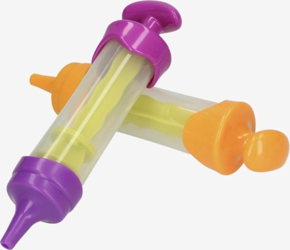 Magic Kitchen Pull Pops van Versteeg® - Ijslolly Spuit voor Kinderen - Paars en Oranje - 21x5 cm - 2 Stuks | Ijsjesmaker voor Yoghurtijsjes en Waterijsjes | Ijsjesvormen | Ijs Vormjes | Ijsjes Maken | Vries Vormen