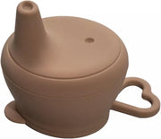 SIIDDS Siliconen sippy cup deksel - anti lek - bruin - sippy cup - geschikt voor (bijna) iedere beker/glas - tuitbeker - baby - dreumes - peuter - BPA-vrij - vaatwasserbestendig