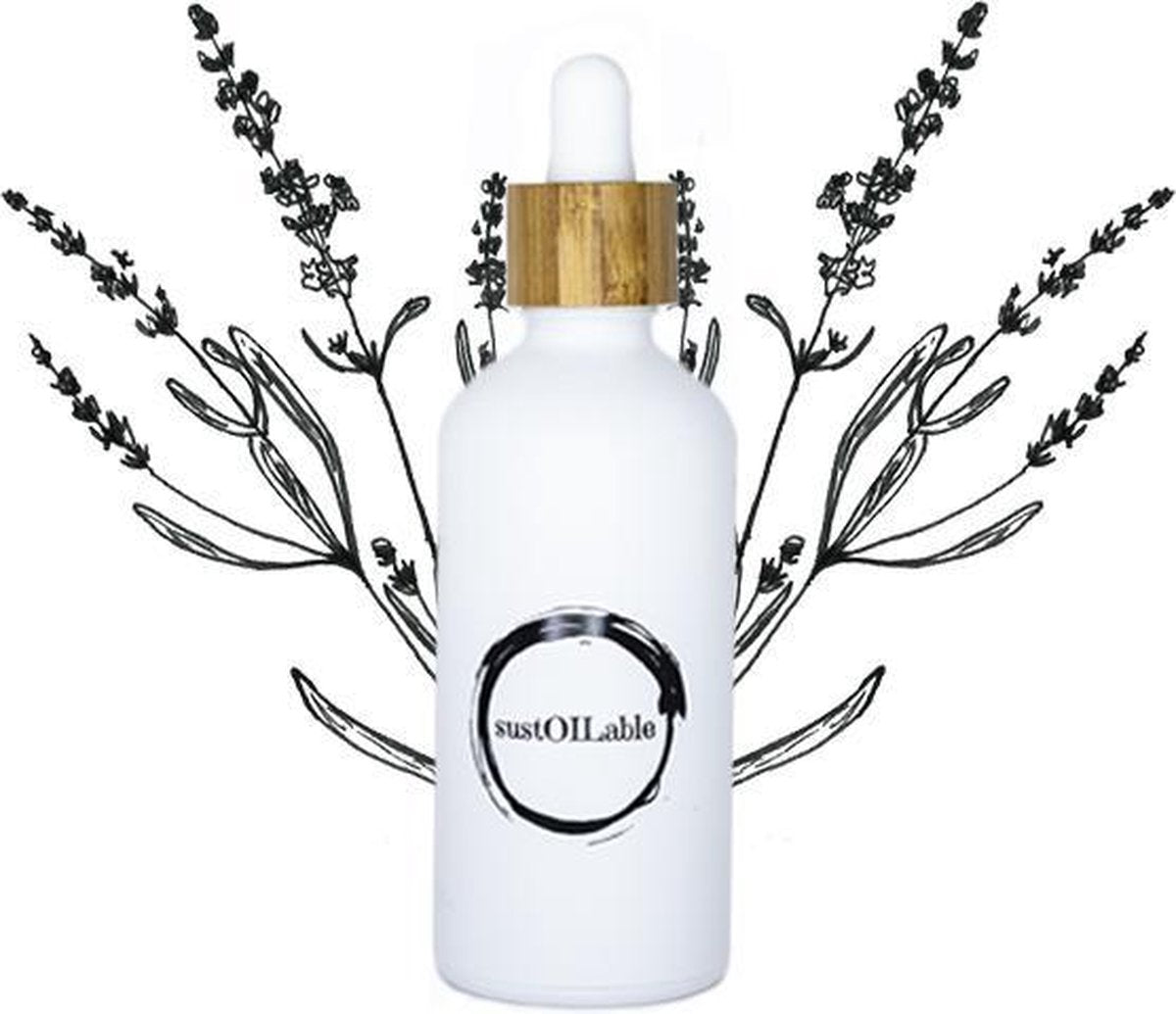 Lavendel etherische geurolie in glazen pipetflesje 50ml (plasticvrij verpakt) - geurolie voor aromadiffuser