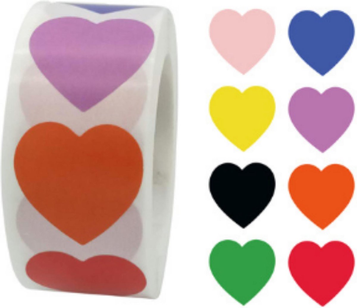 stickerrol -  500 stickers hartjes - beloningsstickers - stickers voor kinderen - stickervellen -  Blijderij