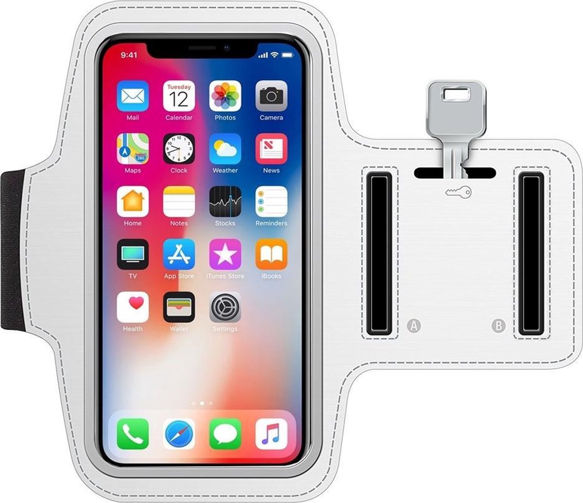 MMOBIEL Universele Hardloop Armband Wit -Geschikt voor Apple Iphone