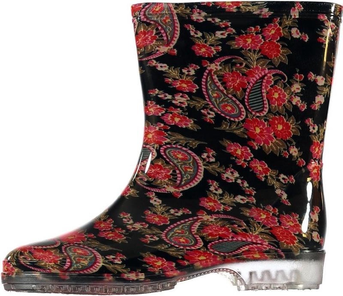 Half hoge dames regenlaarzen met  paisleyprint - Rubberen laarzen/regenlaarsjes dames 39