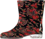 Half hoge dames regenlaarzen met  paisleyprint - Rubberen laarzen/regenlaarsjes dames 39