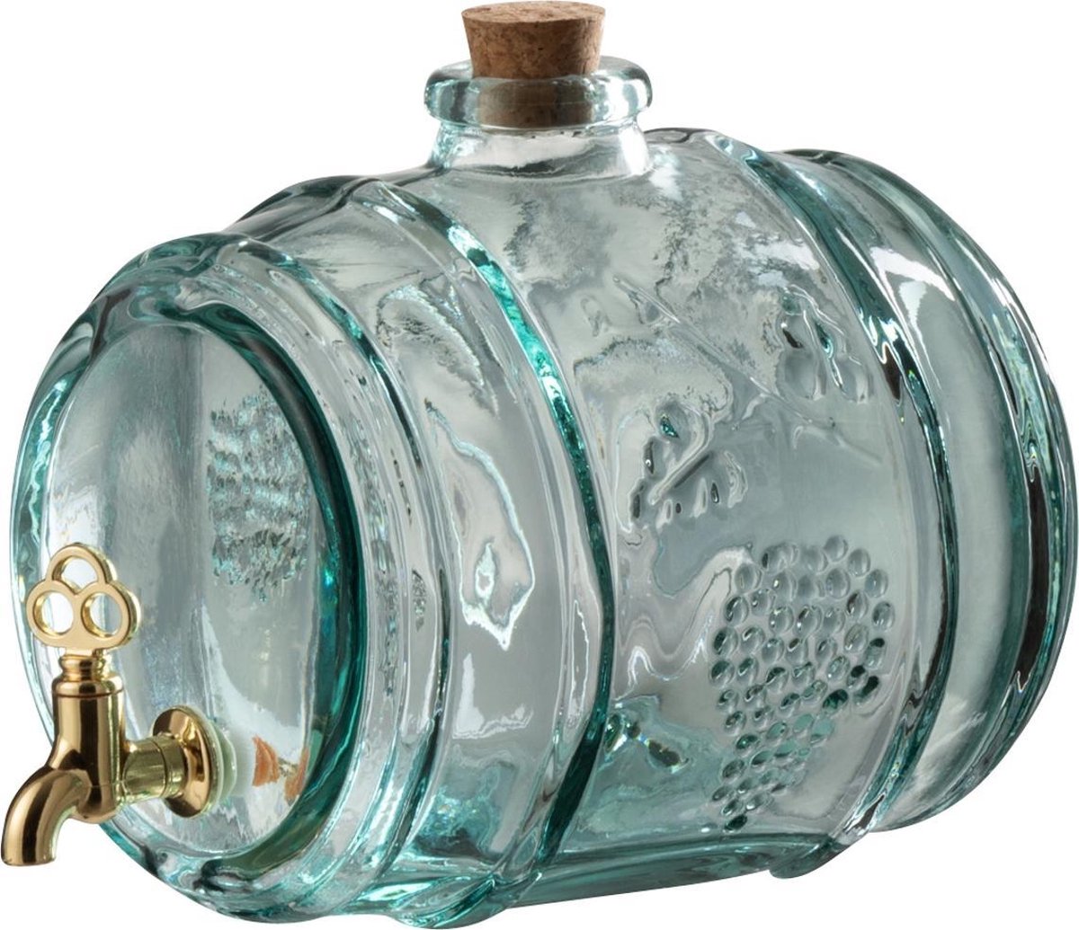 J-Line Drankdispenser Wijnvat Glas Transparant
