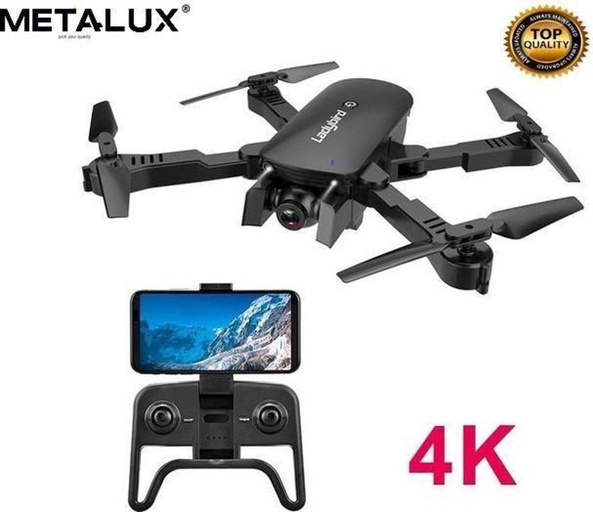 Mini Drone met Camera | 4K Full HD Dual Camera | Extra Accu | Zwart | Video | Inklapbare Drone |180 verstelbare camera