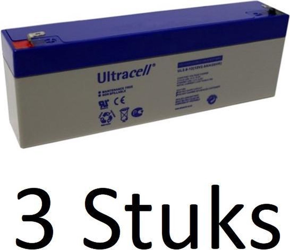 3 Stuks Loodaccu Ultracell UL 12v 2600mAh