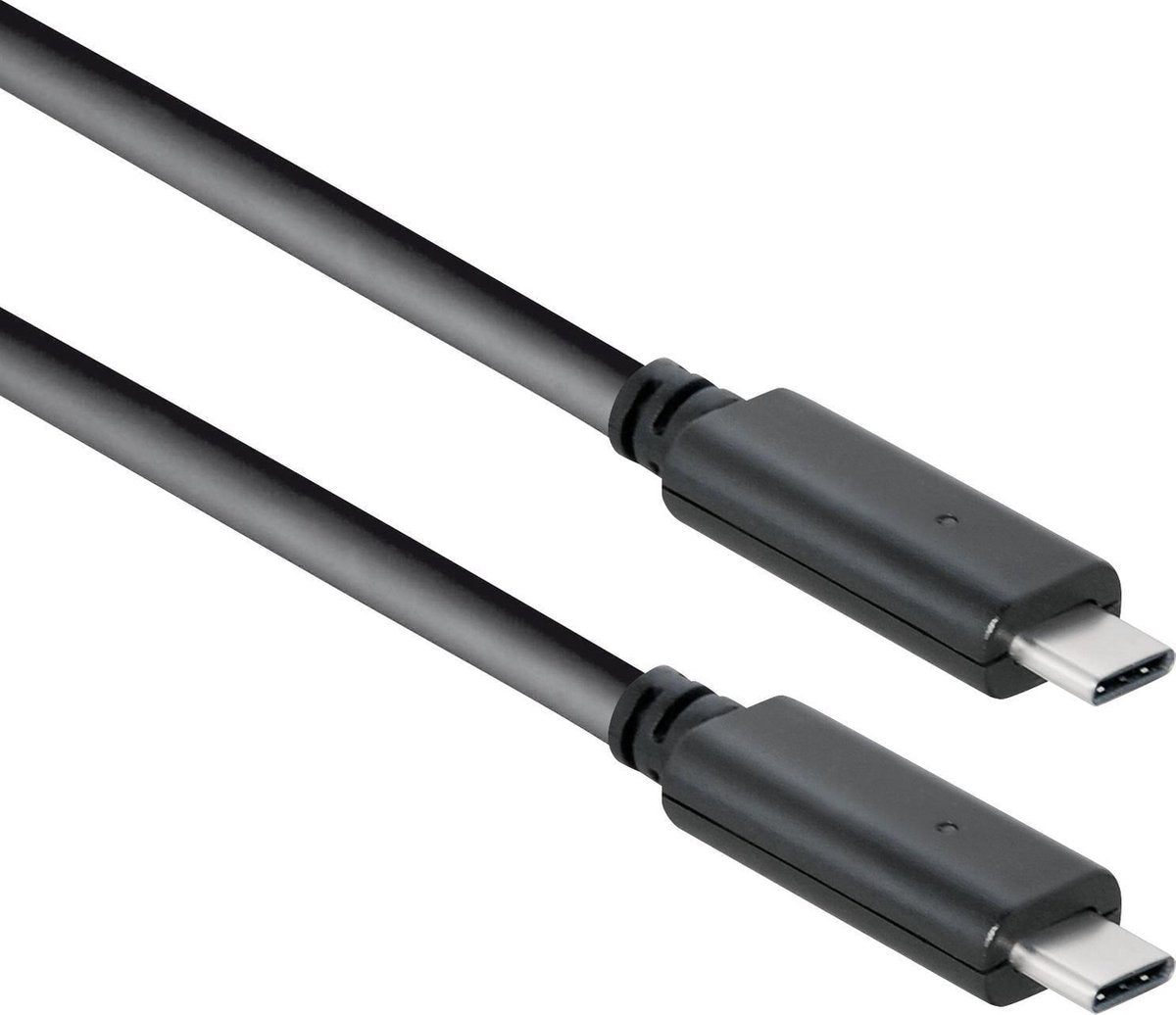 Transmedia USB-C naar USB-C kabel - USB3.1 Gen 2 - tot 20V/3A / zwart - 1 meter
