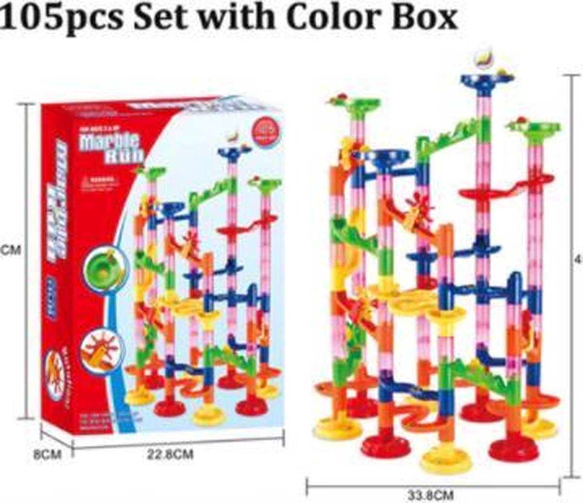 Knikkerbaan - Racebaan - Marble Mania - Marble Run - constructiespeelgoed - jongen - meisje 105 onderdelen