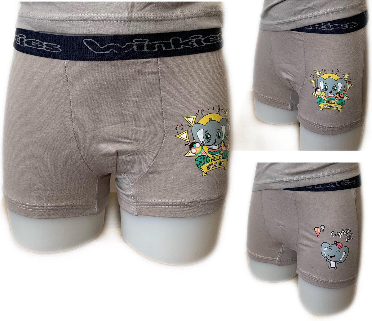 Embrator 2-stuks Jongens Boxershorts met opdruk licht grijs 116/122