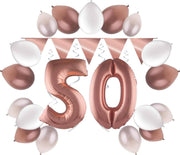 e-Carnavalskleding.nl Feestversiering pakket rosé 50 jaar | Versiering 50e verjaardag | 50 jaar feestversiering pakket rosé compleet | Leuk pakket rosé met feestartikelen voor de 50e verjaardag Small