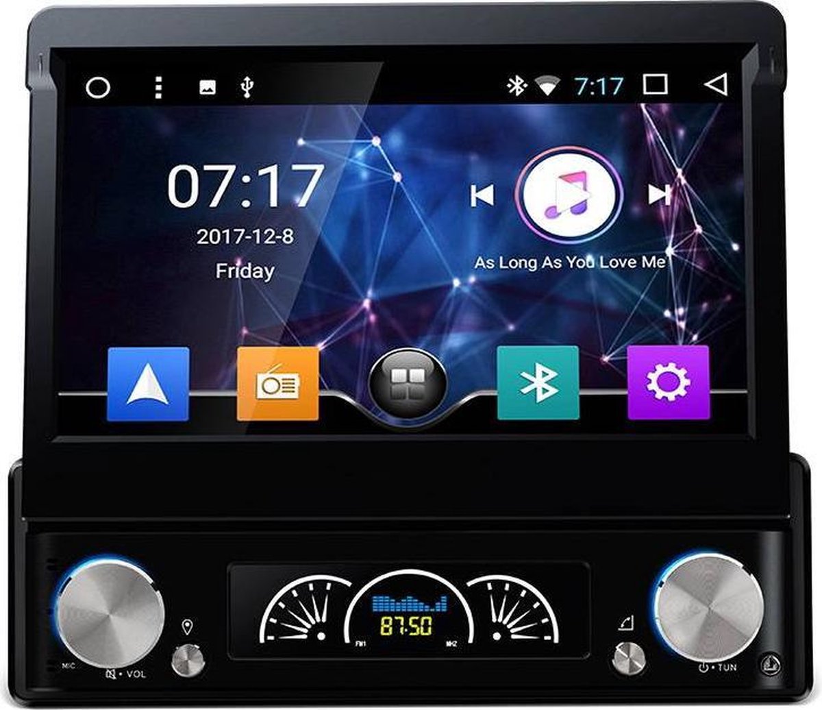 1 DIN Android 7.1 Navigatie Klapscherm