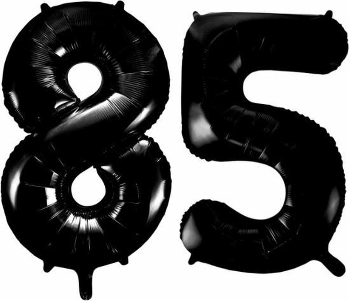 Folieballon 85 jaar zwart 86cm