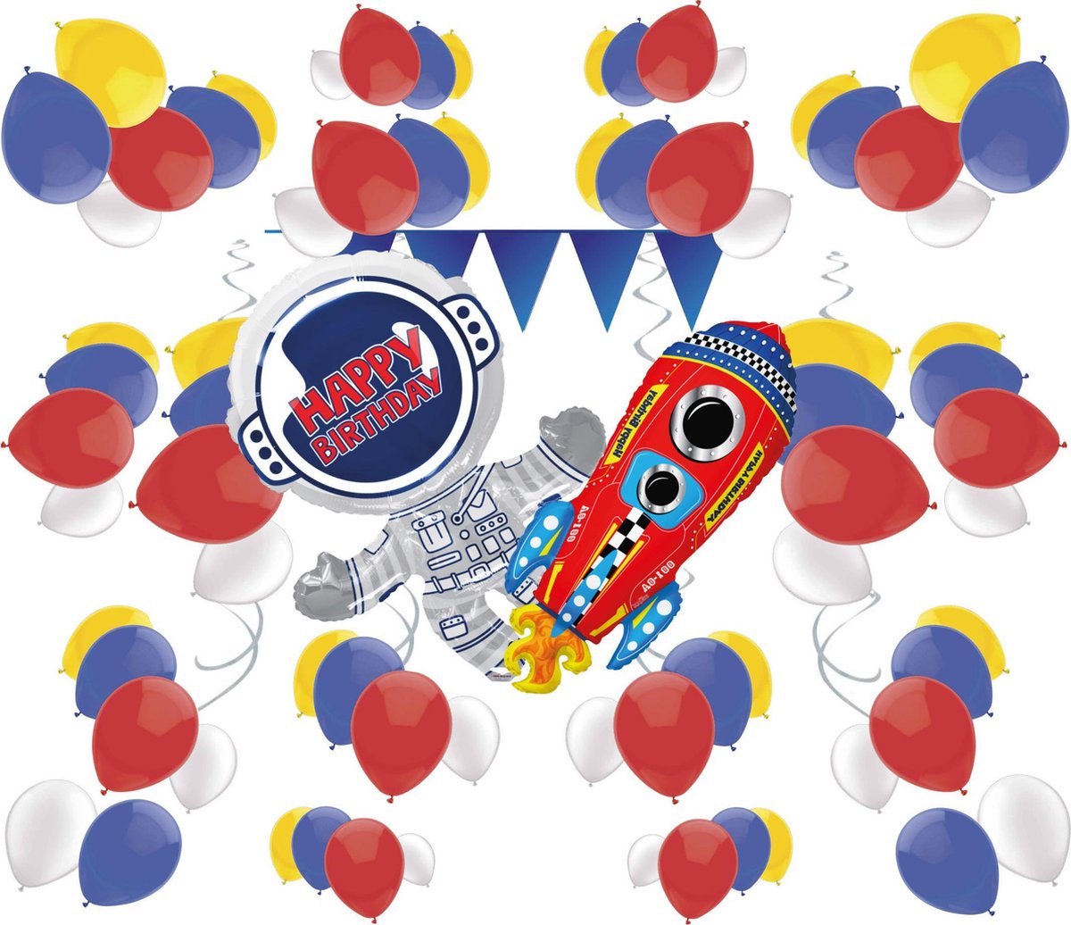 e-Carnavalskleding.nl Feestpakket Astronaut versiering | Ruimte/Astronaut pakket Large | Ruimte/Astronaut Kinderfeest pakket L